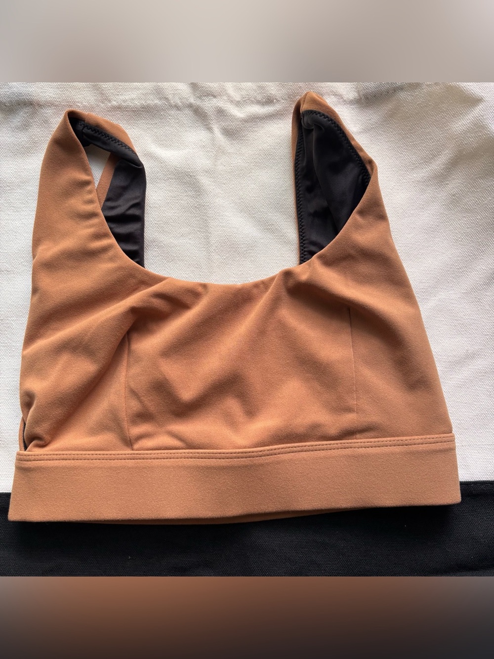 Varley Chestnut Brown Scoop-Neck Sports Bra